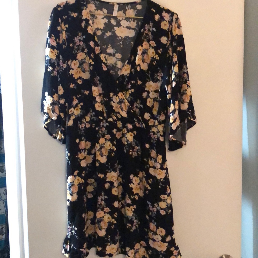 Flowy black floral dress